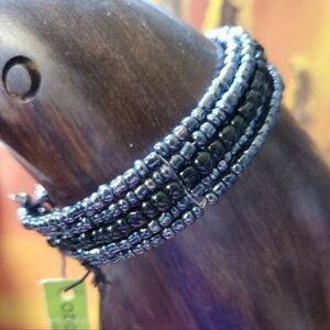 Black & Grey Bead Bracelet NWT